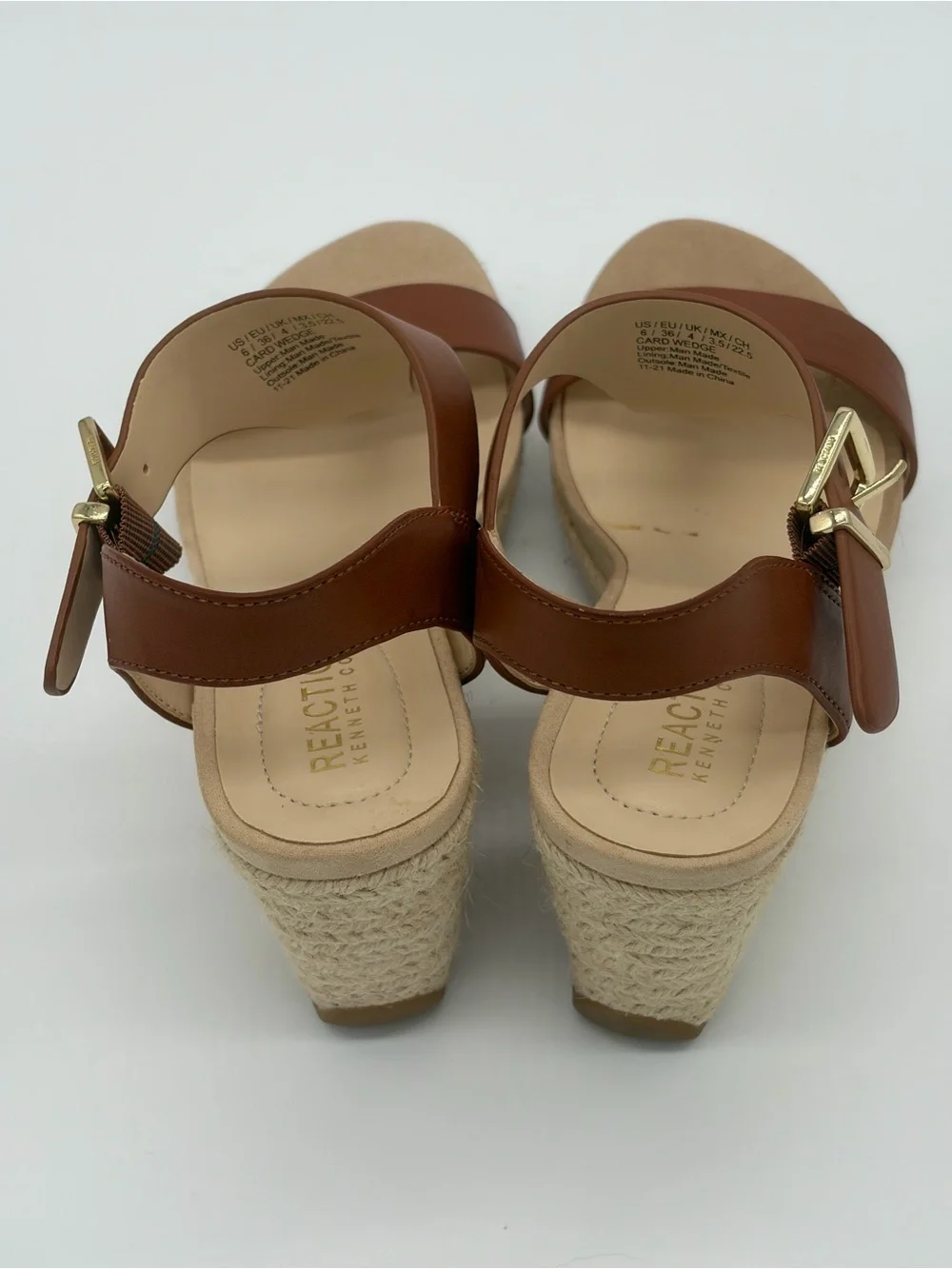 Kenneth Cole Reaction Tan Brown Wedge Sandals
